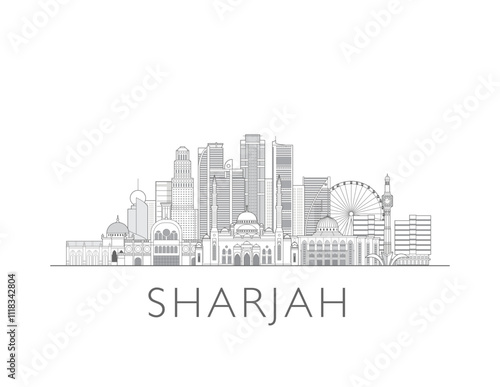 Sharjah skyline cityscape vector illustration
