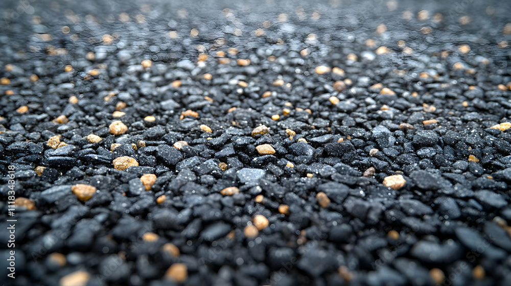 Close-up of Black and Gold Pebbles Texture