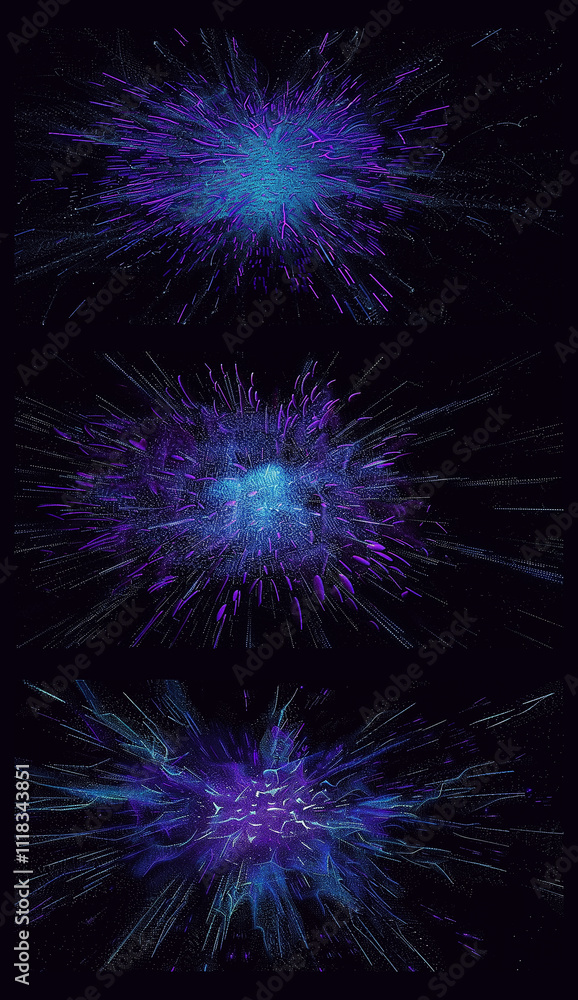 Vibrant Explosion of Colors Against a Dark Background in an Abstract Visual Display Vibrant Explosion of Colors Against a Dark Background in an Abstract Visual Display