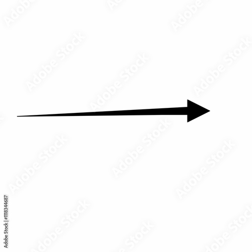 Canvas Print black arrow graphic pointing right, with a tapered start and bold end, set against a white background