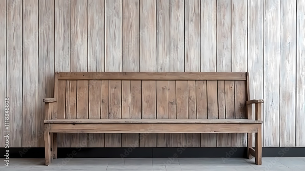 A simple wooden bench against a textured wooden wall, showcasing minimalist design and natural materials. A simple wooden bench against a textured wooden wall, showcasing minimalist design and natural materials.