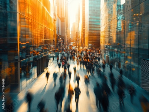 Cityscape with Blurred People