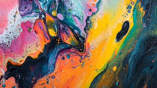 Colorful Abstract Street Art Close-Up with Vibrant Graffiti Details