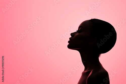 A Captivating Silhouette of a Woman in Profile, Evoking Beauty and Grace