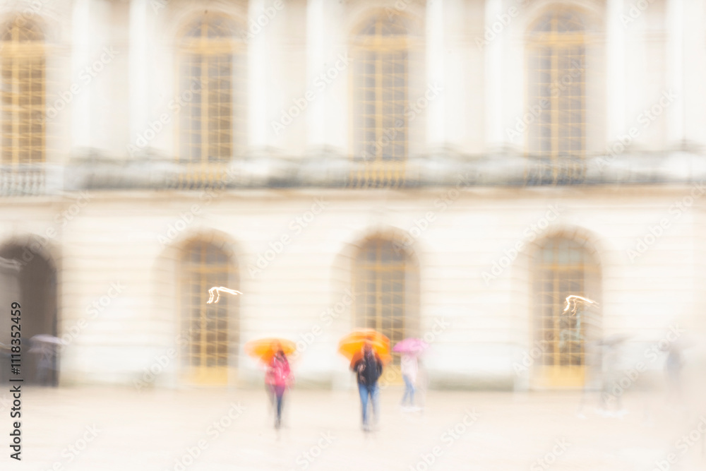 The Chateau of Versailles in the Rain with Romantic Tourists
The Chateau of Versailles in the Rain with Romantic Tourists