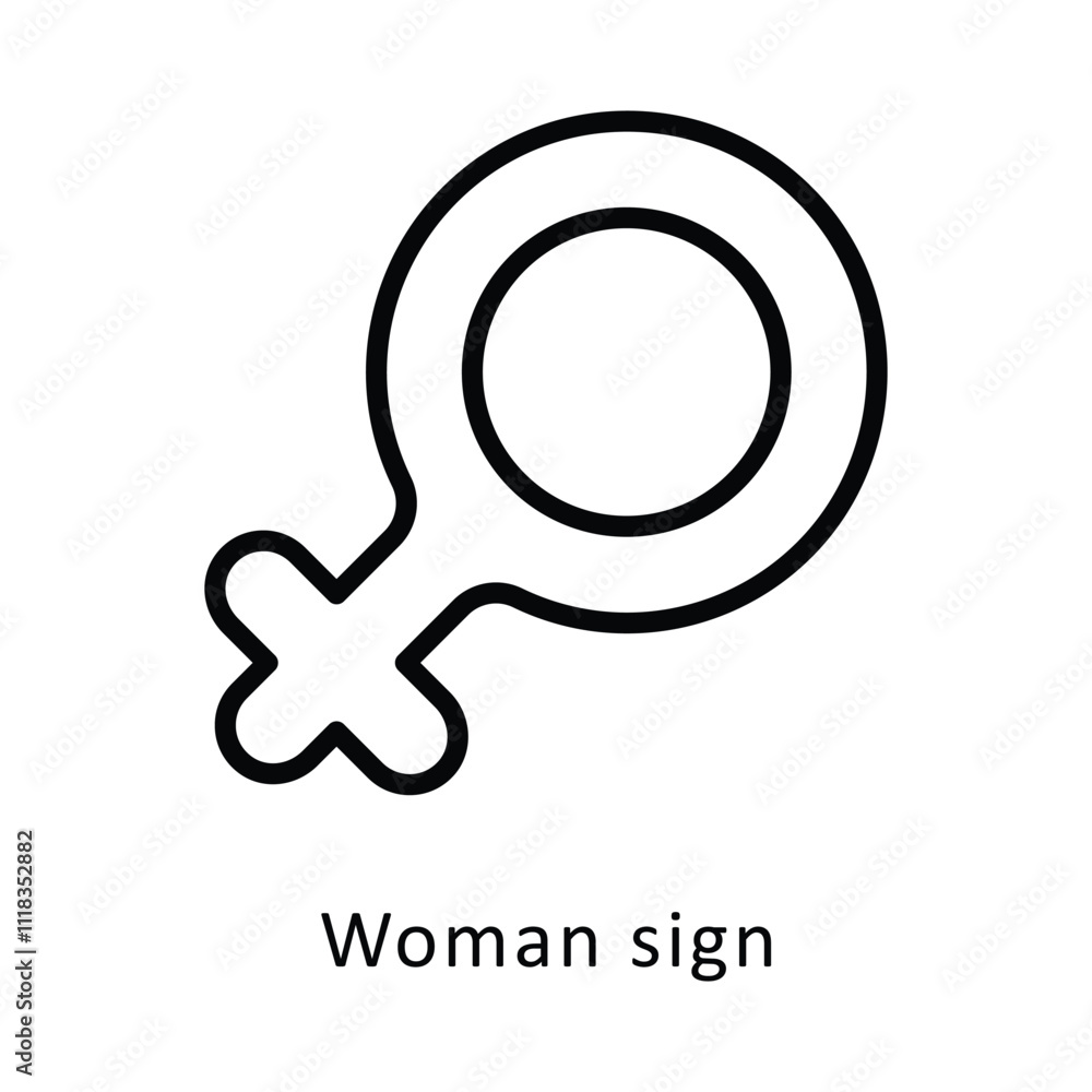 Woman Sign Vector Outline Icon. Eps File 10 Woman Sign Vector Outline Icon. Eps File 10