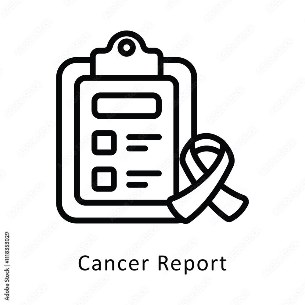 Cancer Report Vector Outline Icon. Eps File 10 Cancer Report Vector Outline Icon. Eps File 10