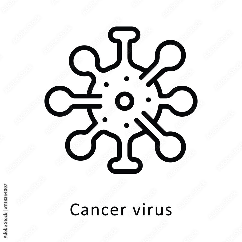 Cancer Virus Vector Outline Icon. Eps File 10 Cancer Virus Vector Outline Icon. Eps File 10