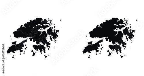 Hong Kong map vector isolated 