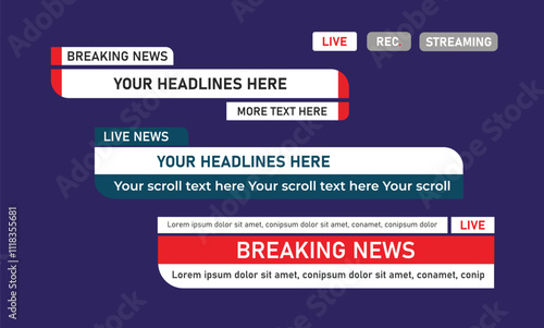 Breaking news lower third design for news media