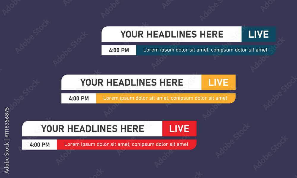 Obraz premium \News headline lower third with different colour