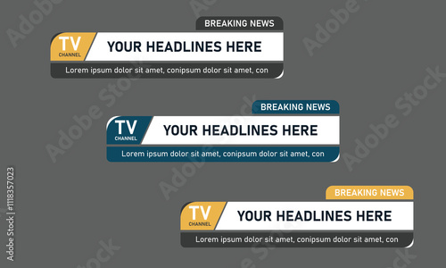 News lower third design with Headline and scroll text