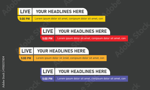 Television channel live lower third design