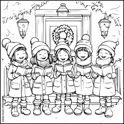 Bold Easy And Cute Christmas Coloring Page to Color