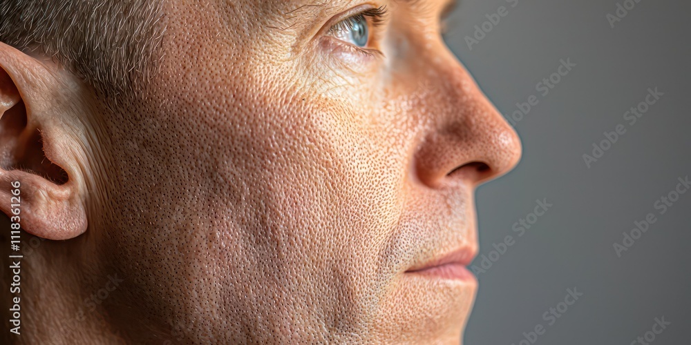 A close-up of a man’s face post-botox, showing smoother skin and a refreshed appearance. A close-up of a man’s face post-botox, showing smoother skin and a refreshed appearance.