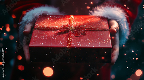 santa claus with gift	