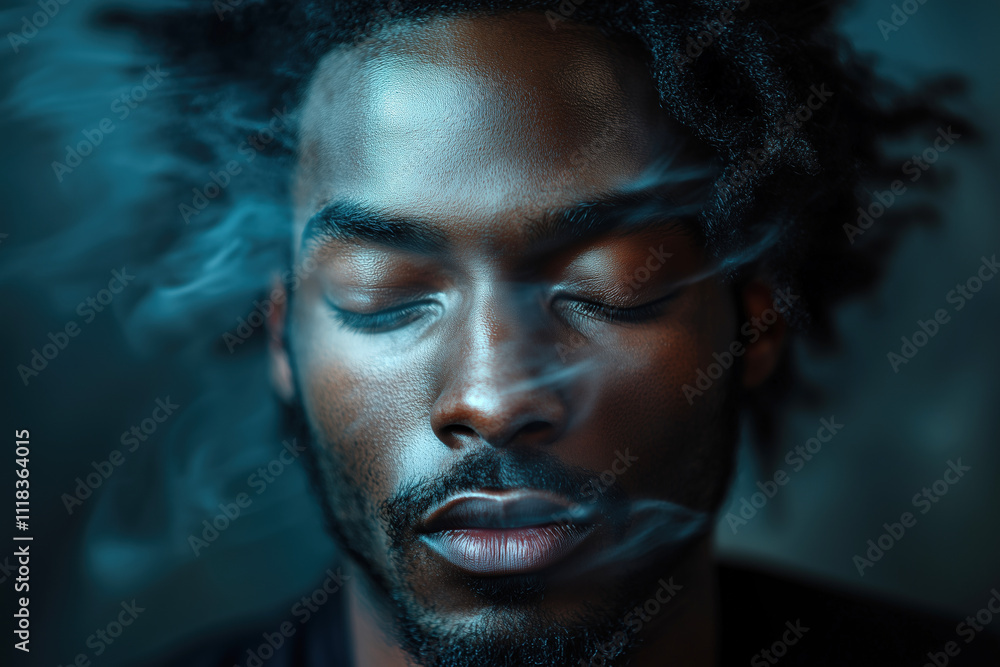 Obraz premium Portrait of a man worried and depressed. Mental health concept.