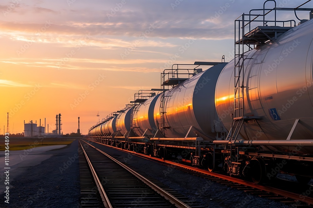 Naklejka premium railway in the morning