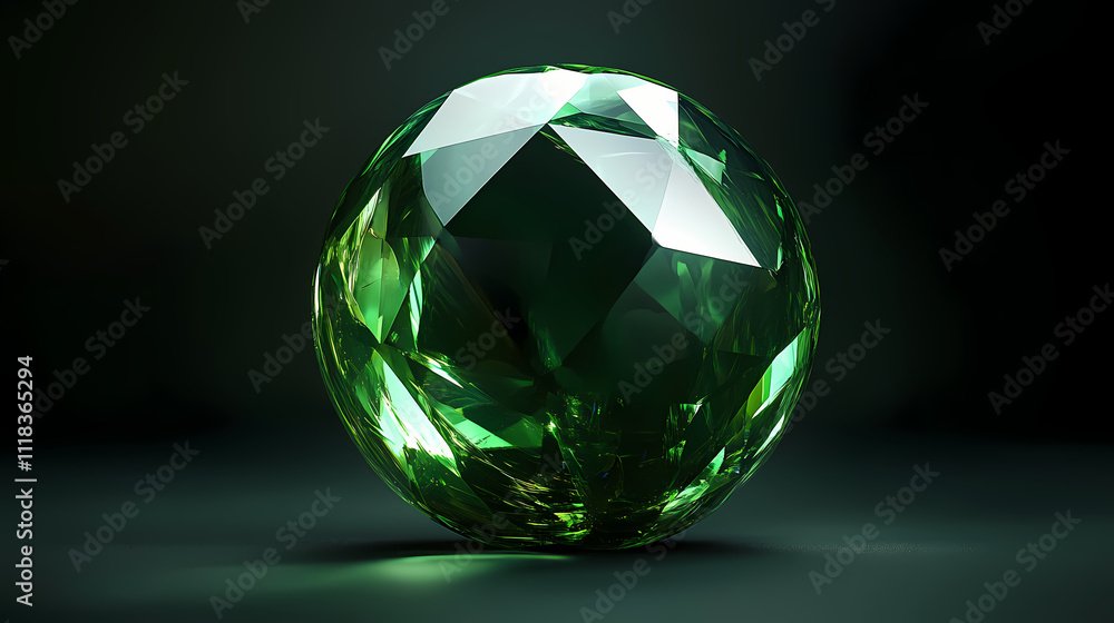 Green abstract crystal ball. Prism. Illustration Green abstract crystal ball. Prism. Illustration
