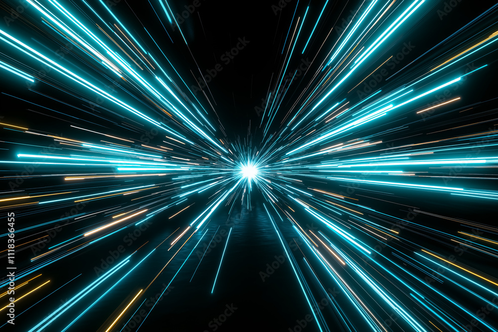 Vibrant Luminous Beams Rushing Across Futuristic Galactic Background Vibrant Luminous Beams Rushing Across Futuristic Galactic Background