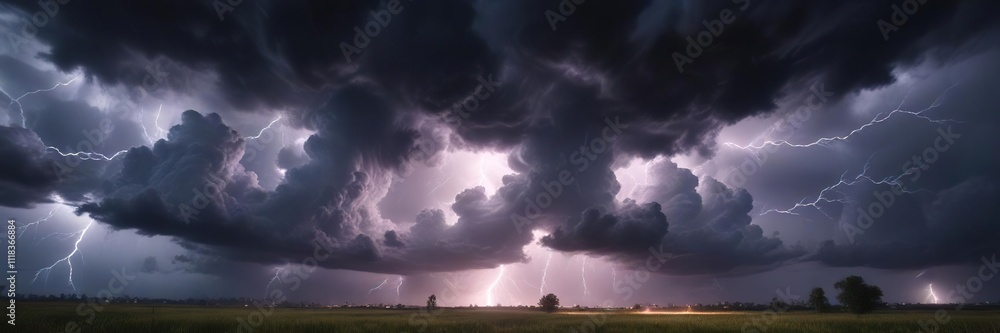 Dark stormy sky with towering clouds and lightning flash , dark skies, ominous Dark stormy sky with towering clouds and lightning flash , dark skies, ominous
