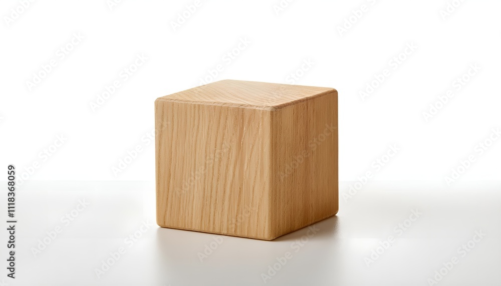 A simple, minimalist wooden cube showcasing natural grain patterns. Perfect for design, architecture, or concept visuals emphasizing simplicity and elegance. Isolated on white background A simple, minimalist wooden cube showcasing natural grain patterns. Perfect for design, architecture, or concept visuals emphasizing simplicity and elegance. Isolated on white background
