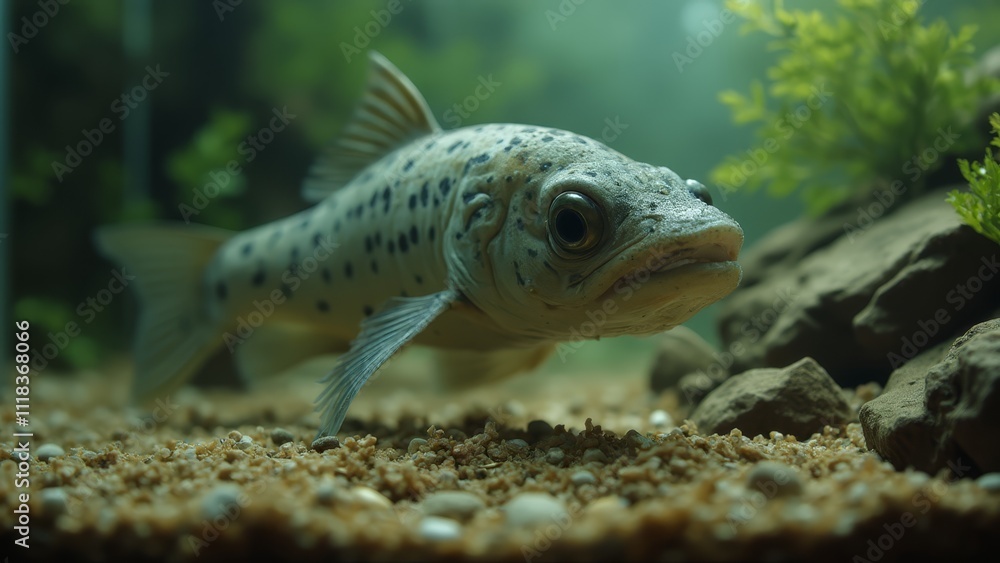 A fish that is sitting in the sand A fish that is sitting in the sand
