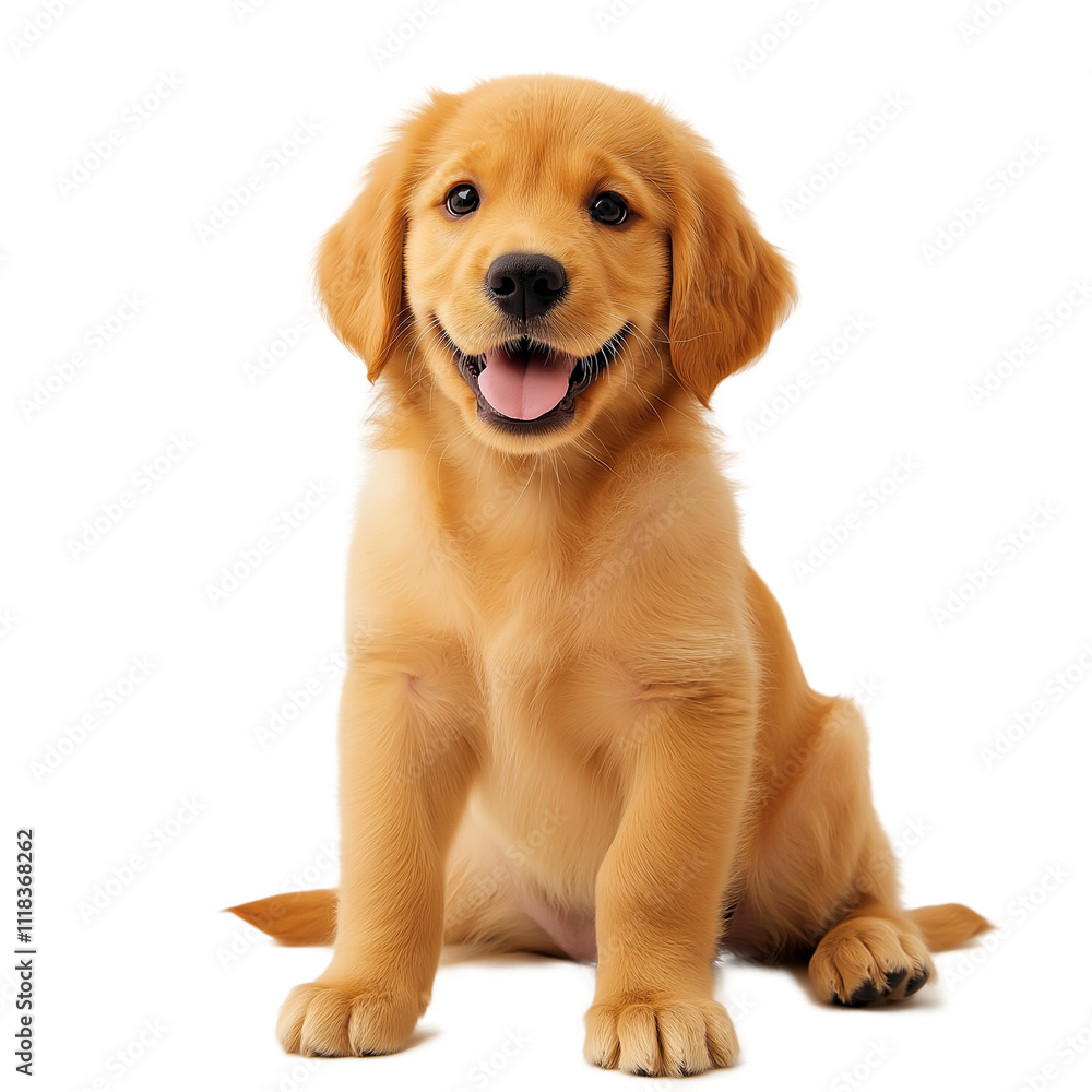 Transparent PNG Image Of a playful golden retriever puppy sitting Transparent PNG Image Of a playful golden retriever puppy sitting
