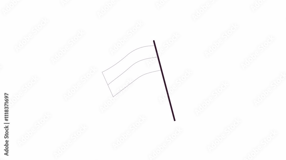 Minimalist flag on pole outline 2D object animation. Symbol of social activism on protest monochrome linear cartoon 4K video. Symbolic fabric sheet animated item isolated on white background Minimalist flag on pole outline 2D object animation. Symbol of social activism on protest monochrome linear cartoon 4K video. Symbolic fabric sheet animated item isolated on white background