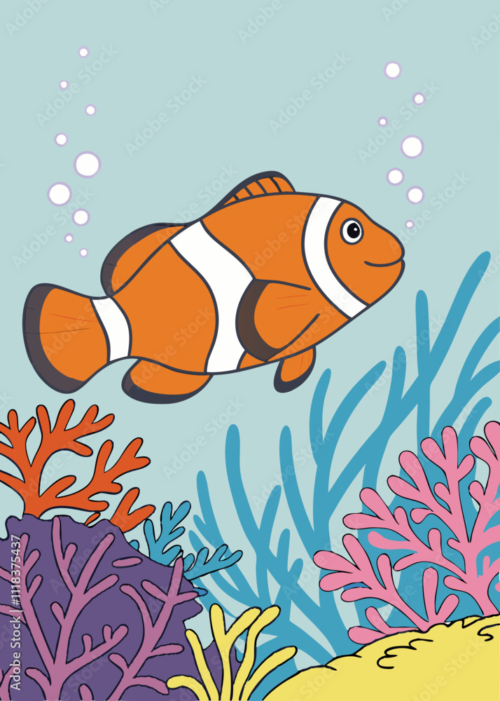 Fototapeta premium cute orange fish