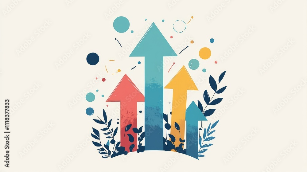 arrow pointing upwards flat design top view growth strategy theme cartoon drawing colored pastel arrow pointing upwards flat design top view growth strategy theme cartoon drawing colored pastel