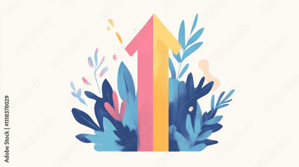 arrow pointing upwards flat design top view growth strategy theme cartoon drawing colored pastel arrow pointing upwards flat design top view growth strategy theme cartoon drawing colored pastel