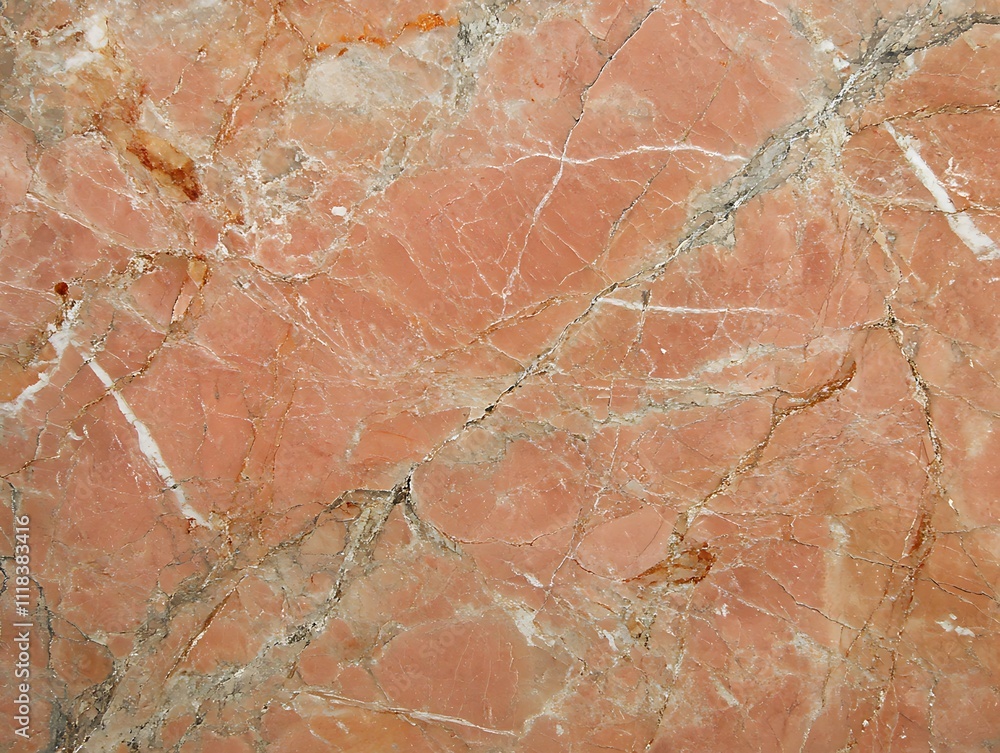 Fototapeta premium Close-up of pink marble texture with white veins. (1)