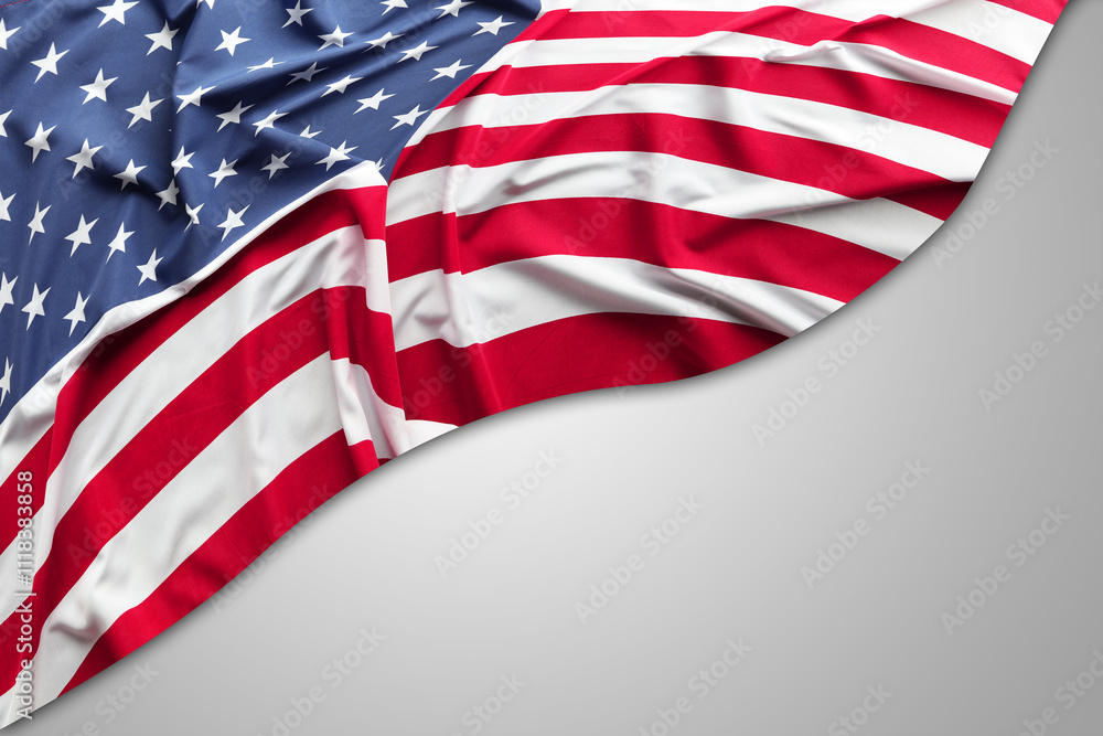 Fototapeta premium American flag on grey