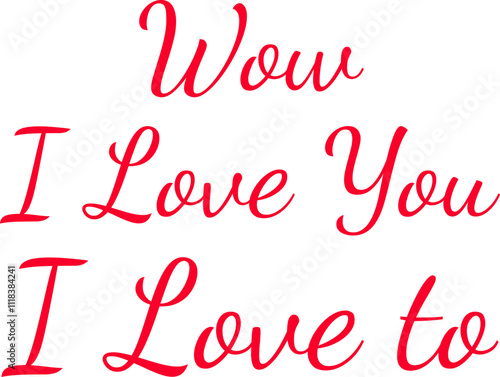 Wow I Love you marriage with 3 abstract wavy shapes