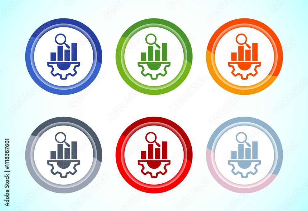 Data analytics icon design illustration. Market research, analytic icon, Button Design Saet Data analytics icon design illustration. Market research, analytic icon, Button Design Saet