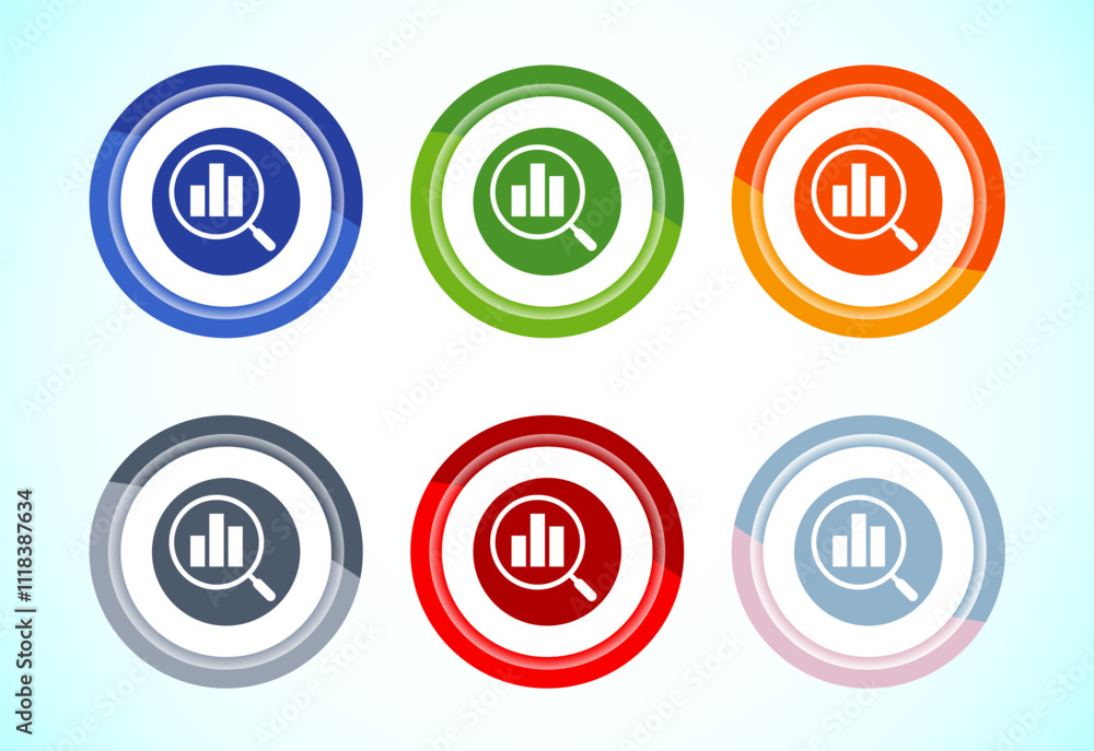 Data analytics icon design illustration. Market research, analytic icon, Button Design Saet Data analytics icon design illustration. Market research, analytic icon, Button Design Saet