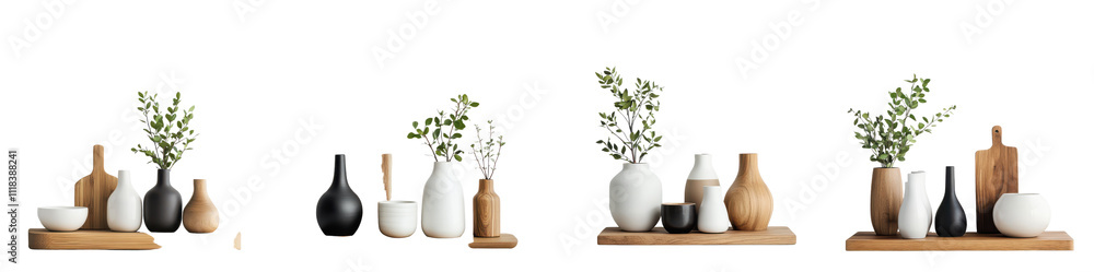Stylish Home Decor Modern Vases Plants Wooden Accents Stylish Home Decor Modern Vases Plants Wooden Accents