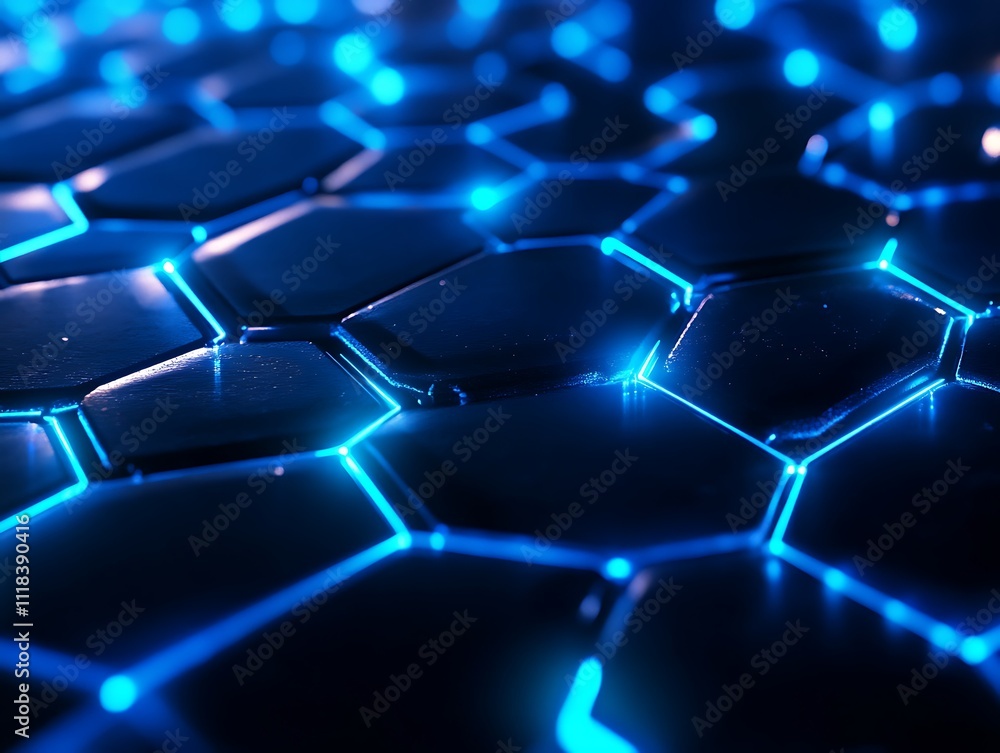 Obraz premium Cracked Hexagons: Eruption of Light Beneath the Surface