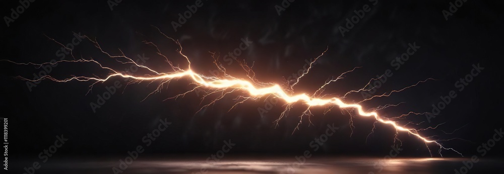 Photo & Art Print Electric lightning bolt on black background with a ...