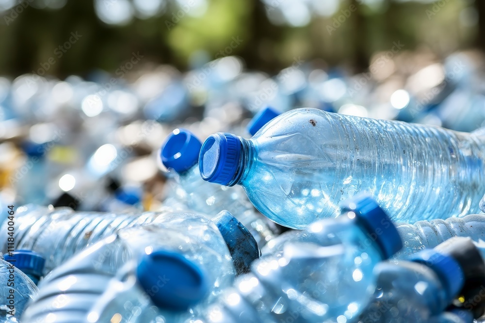 Pile of discarded plastic bottles in a landfill stretching as far as the eye can see. Pile of discarded plastic bottles in a landfill stretching as far as the eye can see.