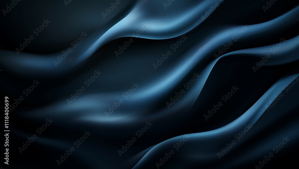 Fototapeta premium Abstract dark blue waves flowing smoothly. Elegant and mysterious.