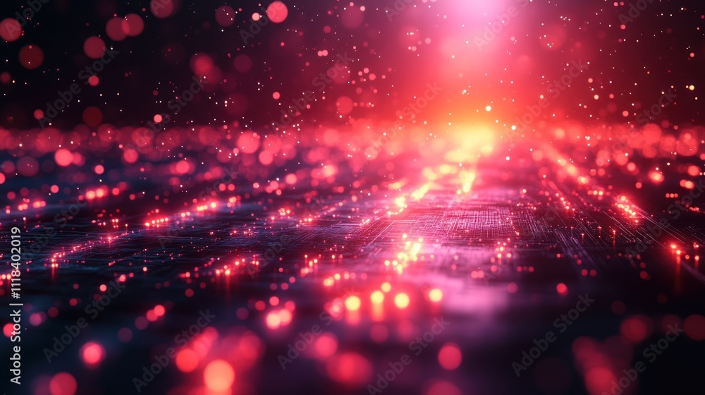 Abstract red glowing particle background. Abstract red glowing particle background.