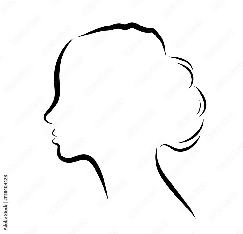 Silhouette woman head vector graphic illustration for print and business Silhouette woman head vector graphic illustration for print and business
