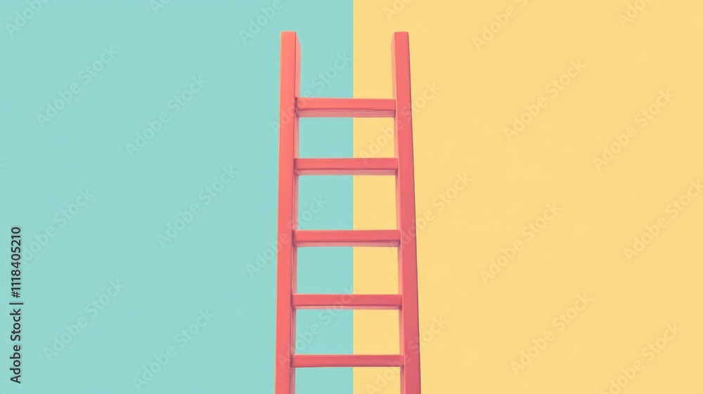 progress ladder flat design side view advertising success theme animation colored pastel progress ladder flat design side view advertising success theme animation colored pastel