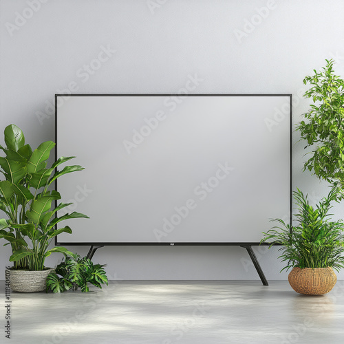 Flat-screen TV with thin bezels photo