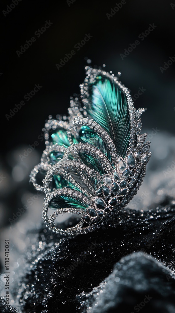 Exquisite Teal Feather Diamond Jewelry Design Exquisite Teal Feather Diamond Jewelry Design