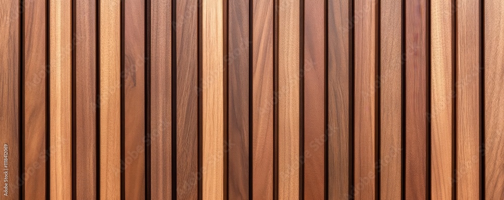 Naklejka premium Walnut panel with vertical grain alignment, minimalistic and modern appeal