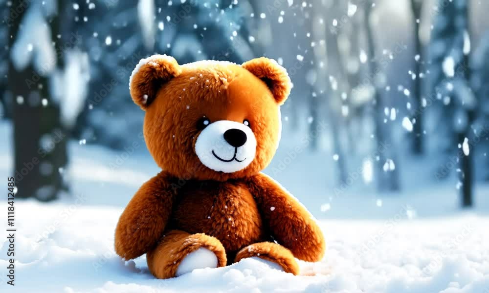 teddy bear in the snow teddy bear in the snow