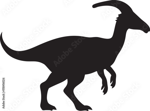 Parasaurolophus silhouette vector on a isoleted white background 
